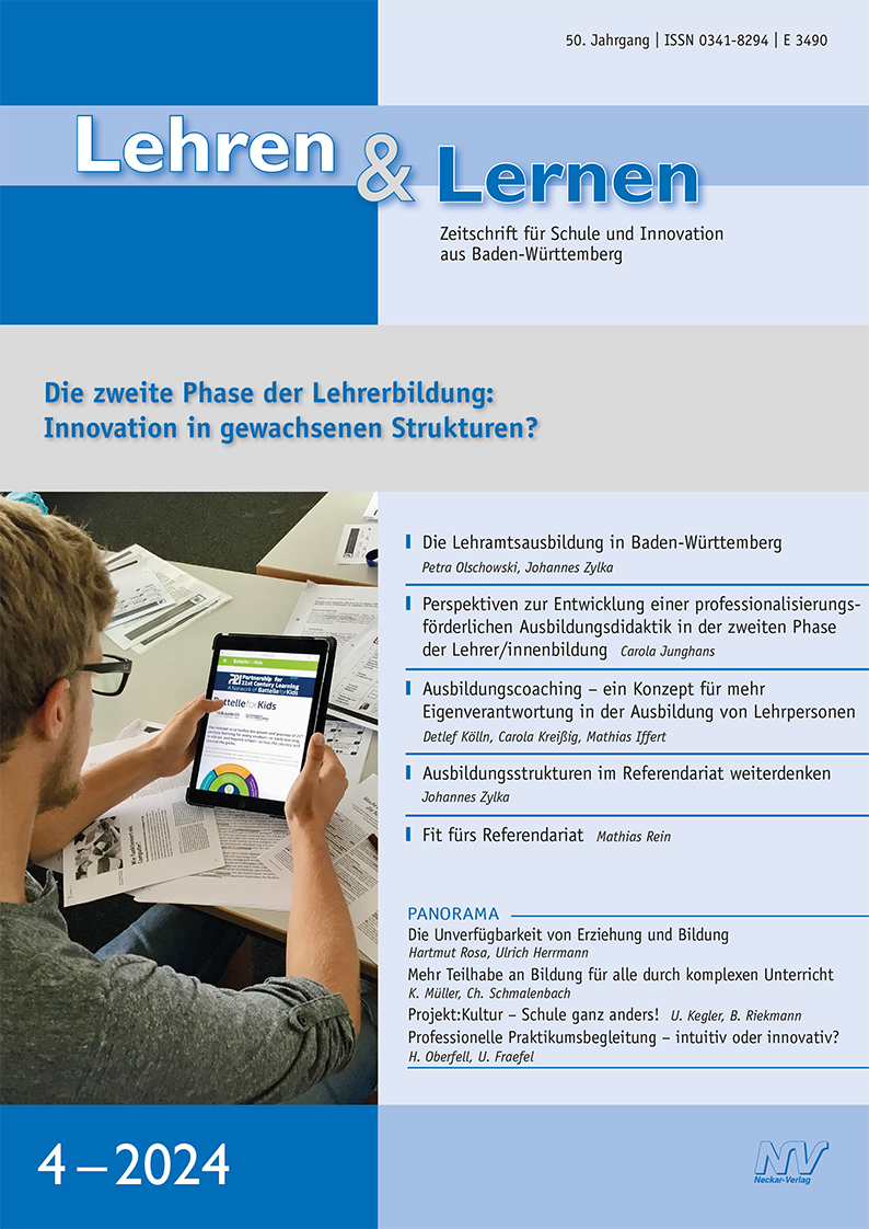 Lehren & Lernen 4/2024 Die zweite Phase der Lehrerbildung: Innovation in gewachsenen Strukturen?