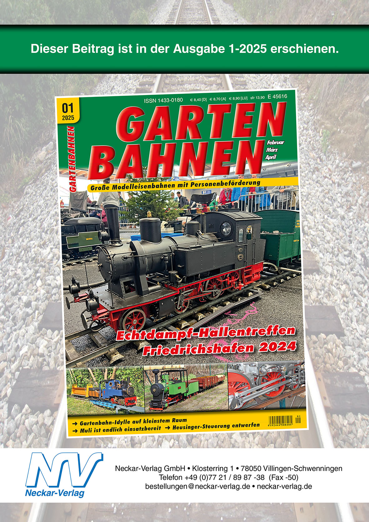 Gartenbahnn-Idylle auf kleinstem Raum