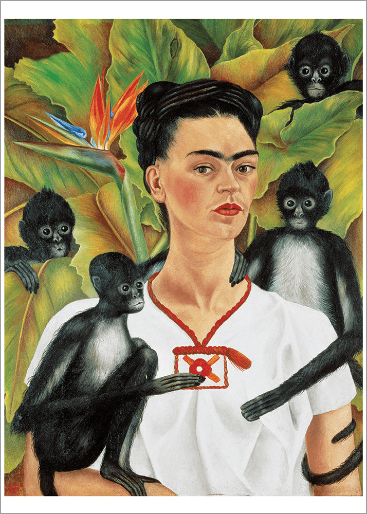 Kunstdruck Kahlo - Selbstbild mit Affen