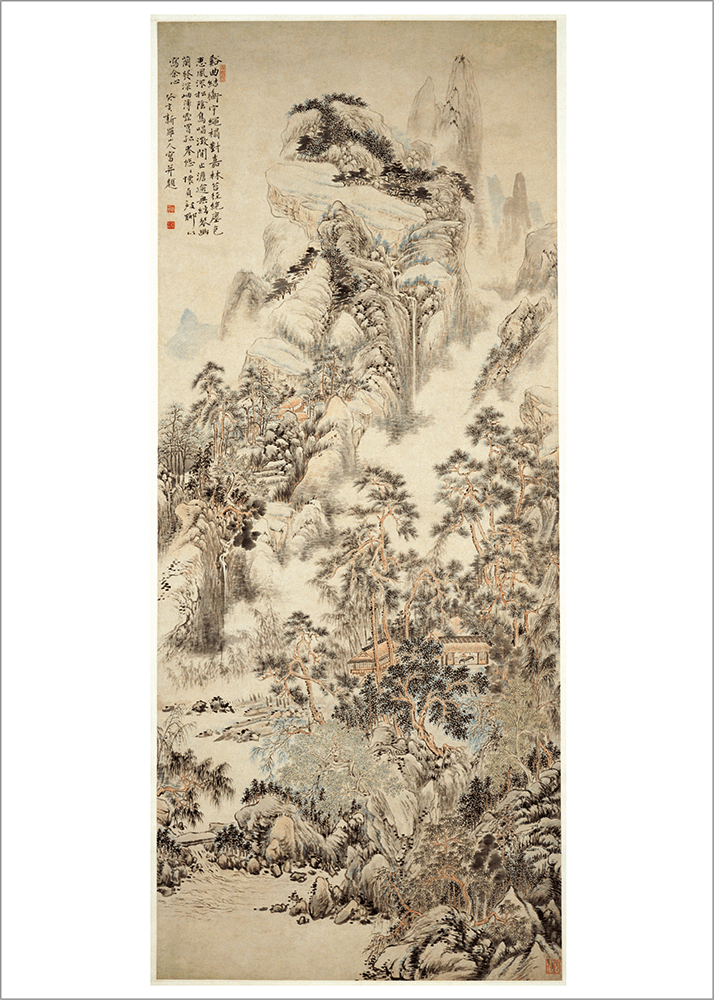 Kunstdruck Hua Yau - Müßig in der Hütte am Bergbach